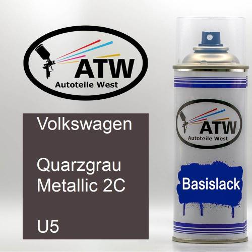 Volkswagen, Quarzgrau Metallic 2C, U5: 400ml Sprühdose, von ATW Autoteile West.